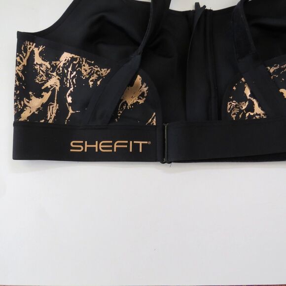 SHEFIT Flex Sports Bra Zip Up Front Black/Rose Gold   5Luxe (5X)  EUC - Picture 4 of 9